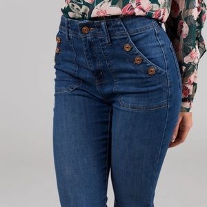 Rewash Medium Wash High Rise Fit And Flare Jeans size1